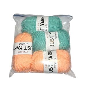 4 NEW Skeins Premier Just Yarn Worsted : 2 Seaglass and 2 Coral